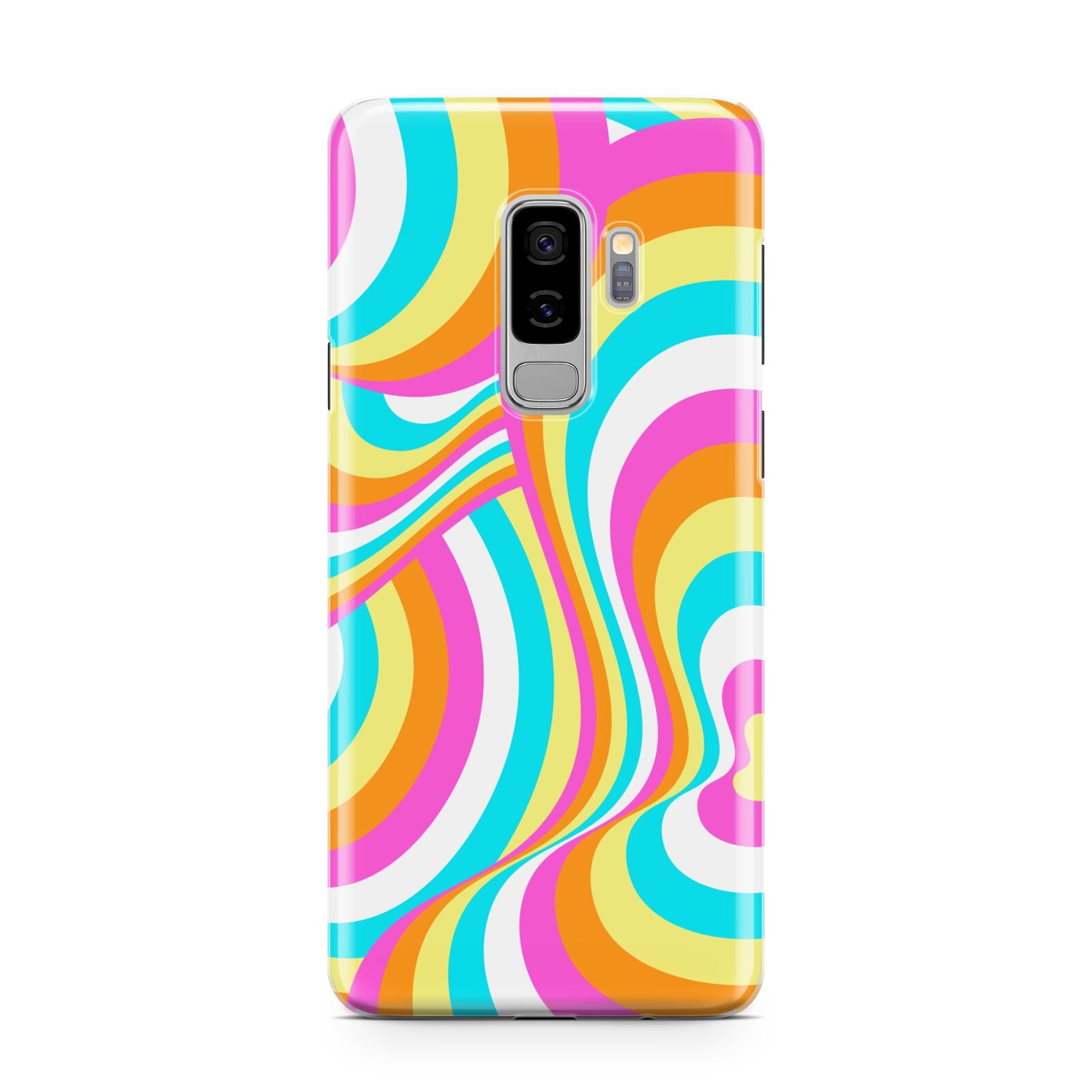 Seventies Abstract Samsung Galaxy S9 Plus Case on Silver phone