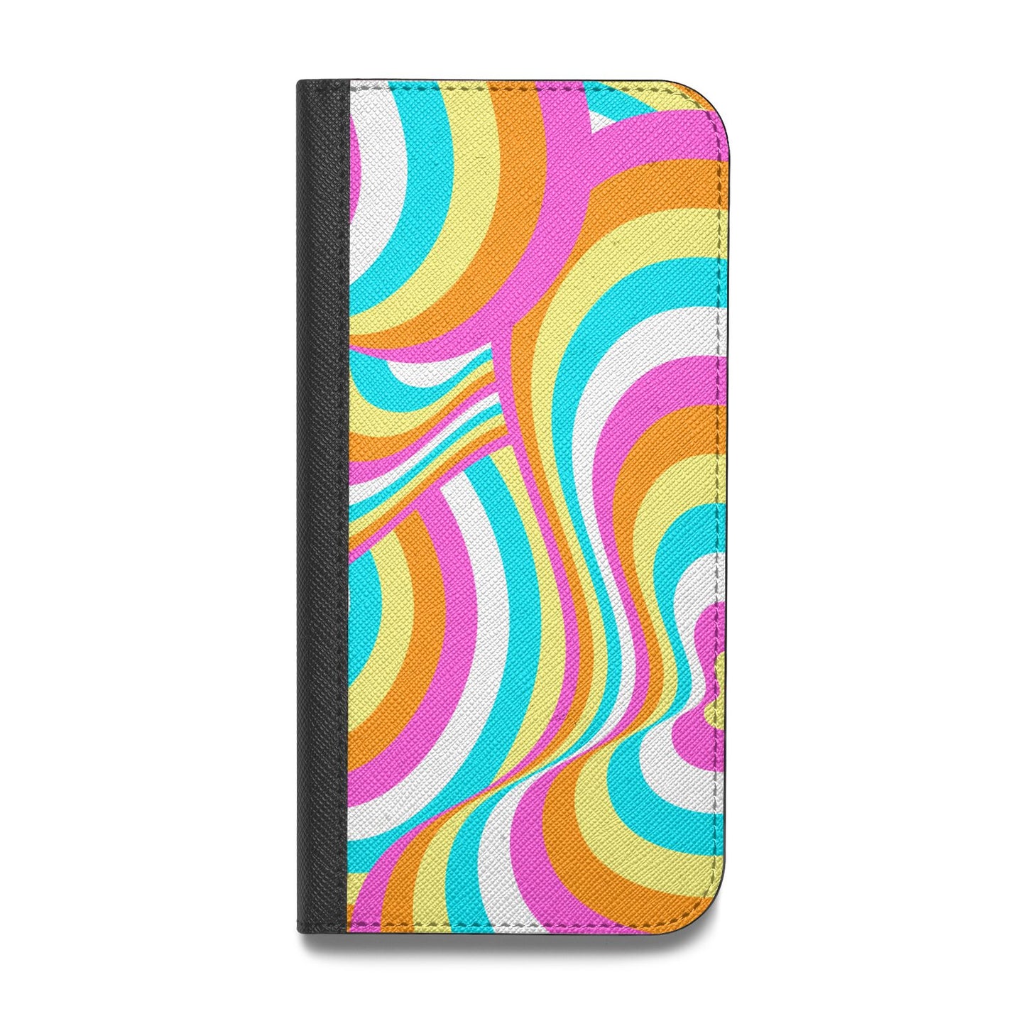 Seventies Abstract Vegan Leather Flip iPhone Case