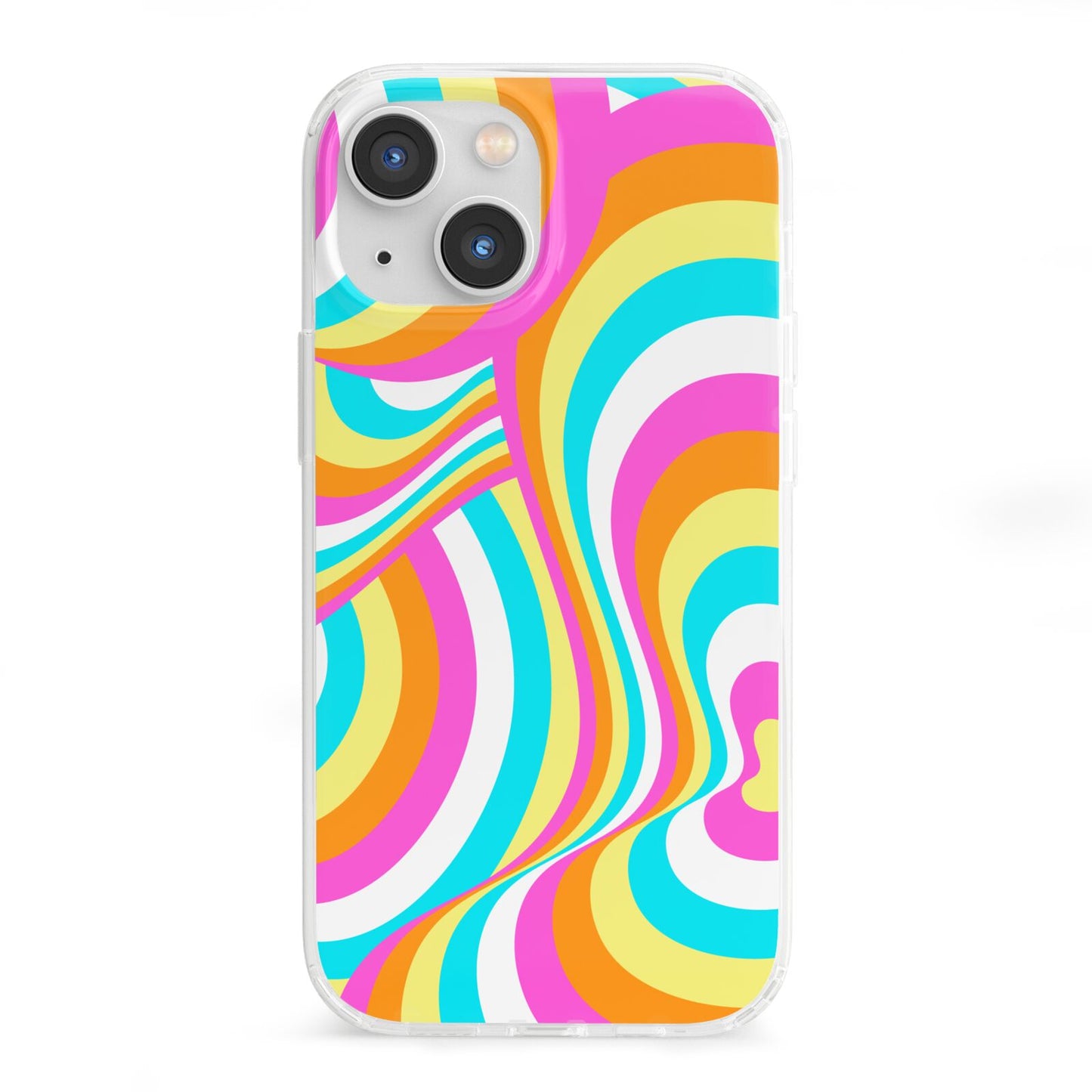 Seventies Abstract iPhone 13 Mini Clear Bumper Case