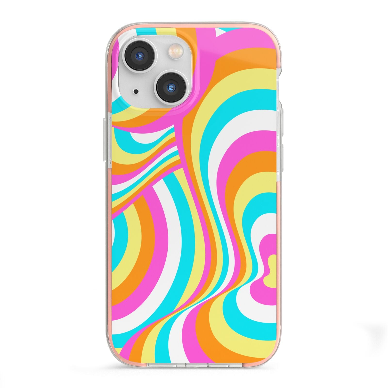 Seventies Abstract iPhone 13 Mini TPU Impact Case with Pink Edges