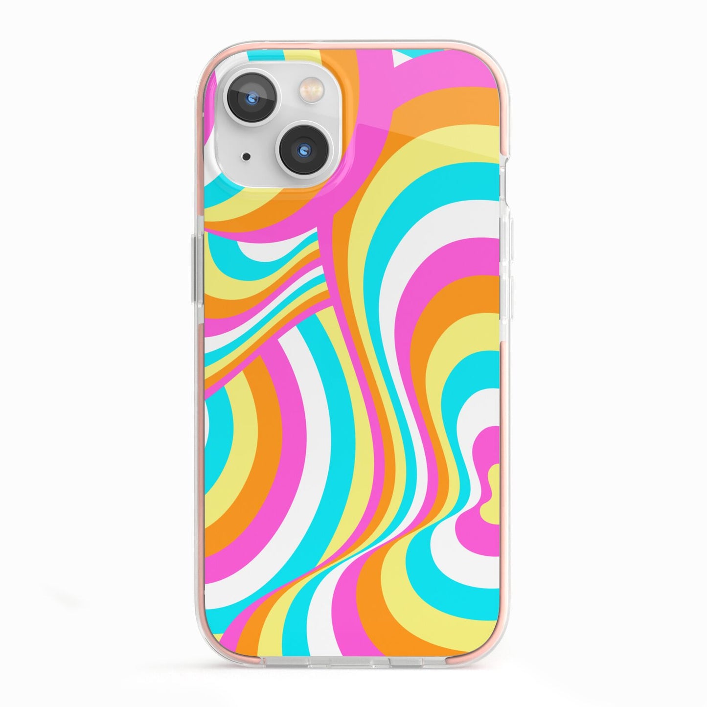 Seventies Abstract iPhone 13 TPU Impact Case with Pink Edges