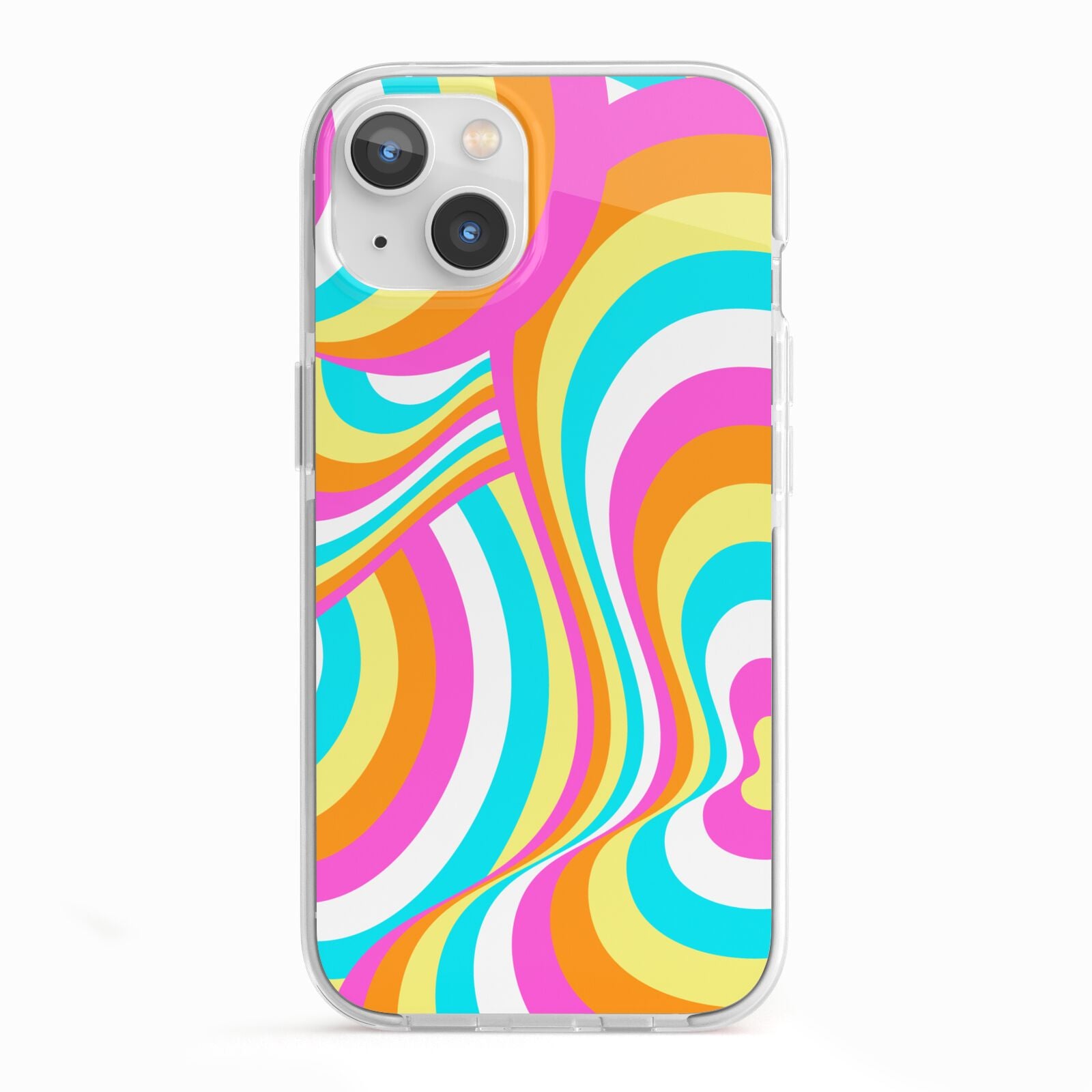 Seventies Abstract iPhone 13 TPU Impact Case with White Edges