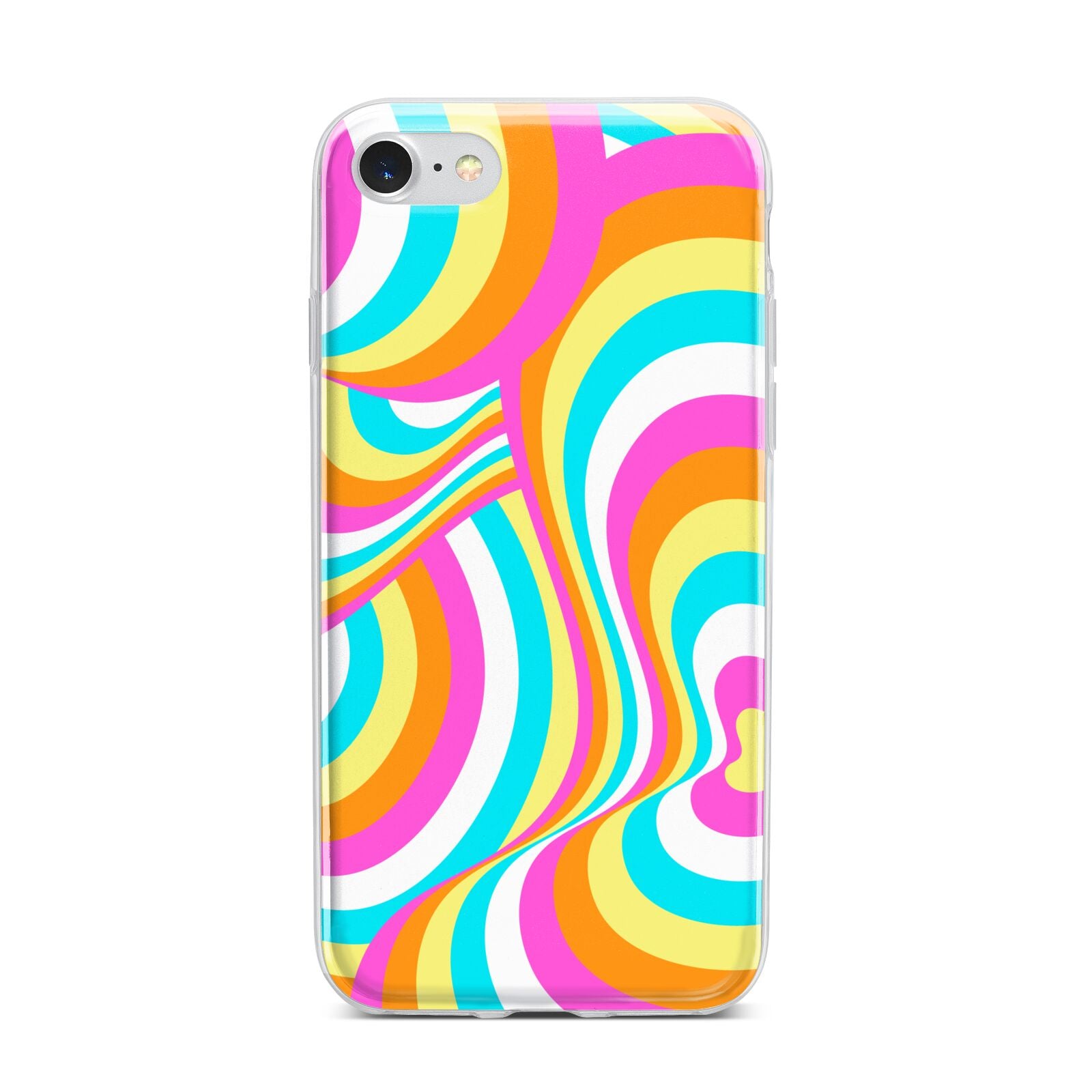 Seventies Abstract iPhone 7 Bumper Case on Silver iPhone