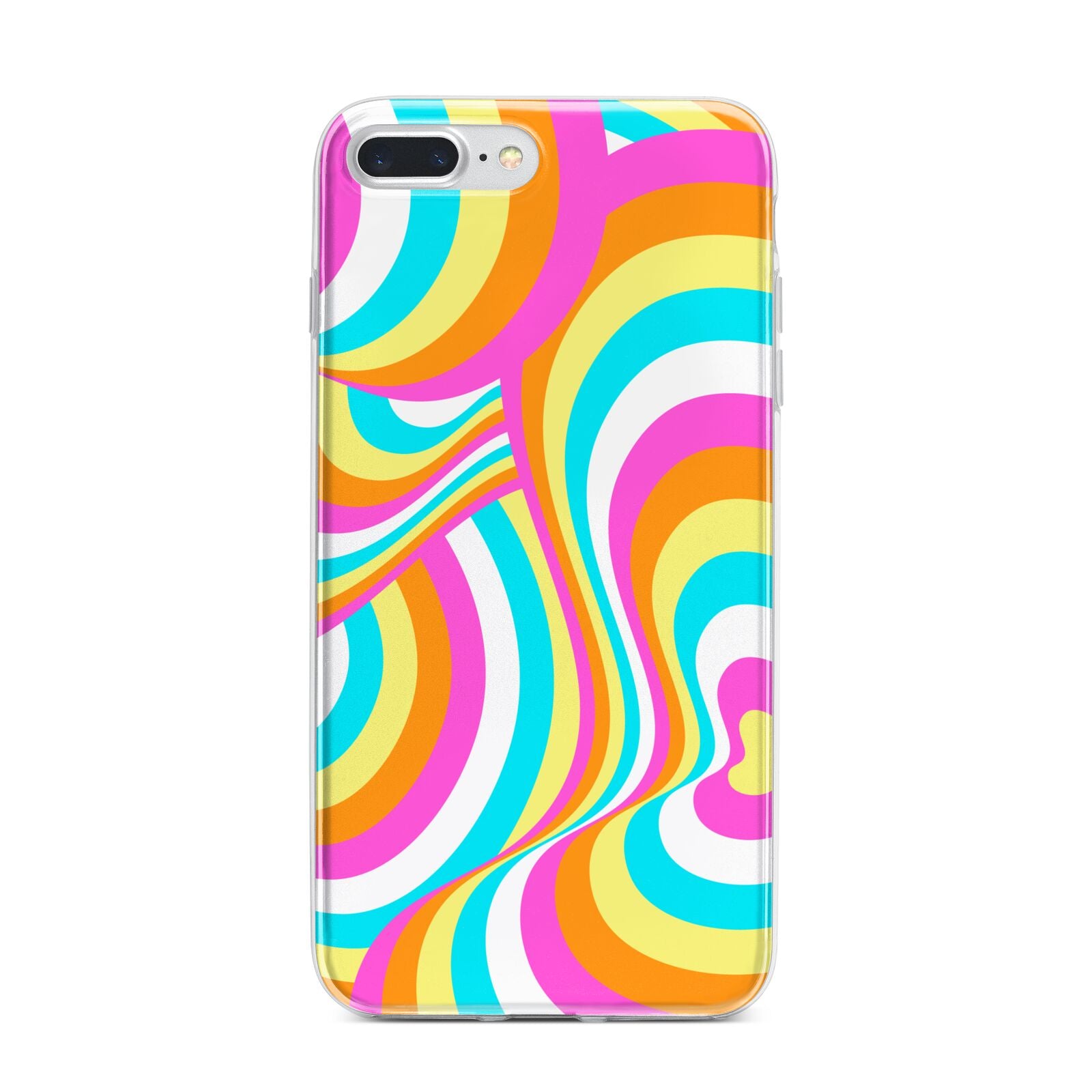 Seventies Abstract iPhone 7 Plus Bumper Case on Silver iPhone