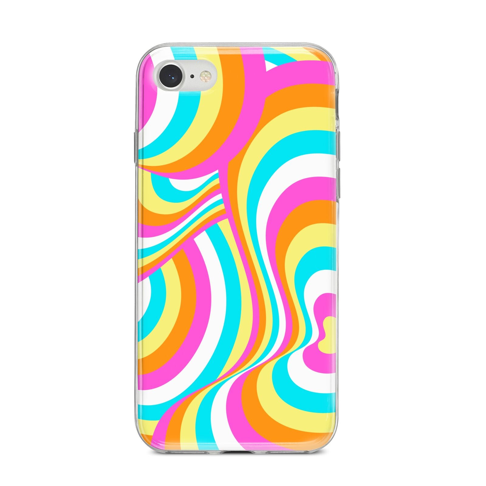 Seventies Abstract iPhone 8 Bumper Case on Silver iPhone