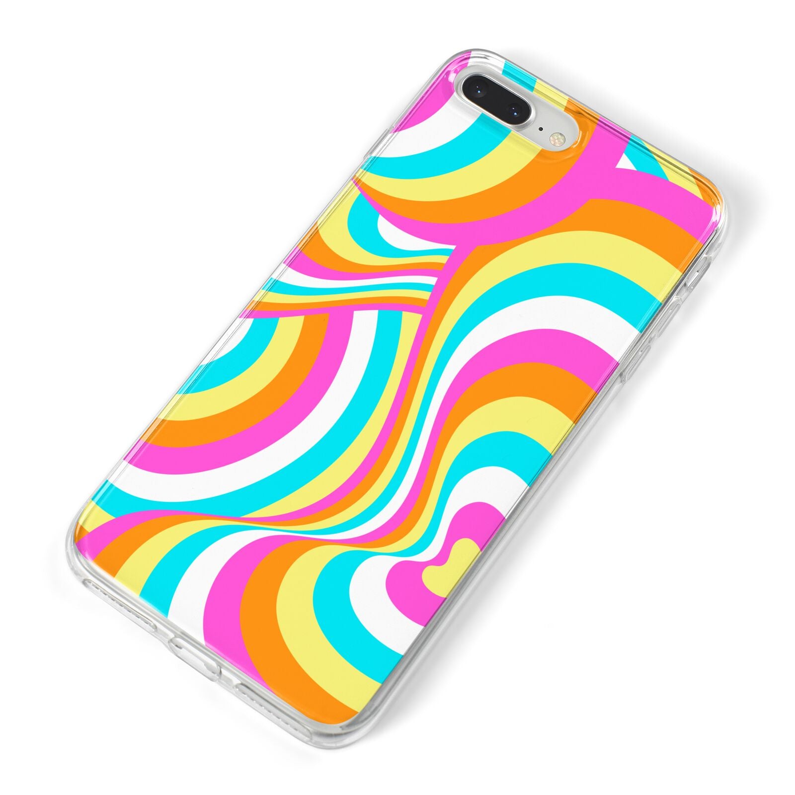 Seventies Abstract iPhone 8 Plus Bumper Case on Silver iPhone Alternative Image