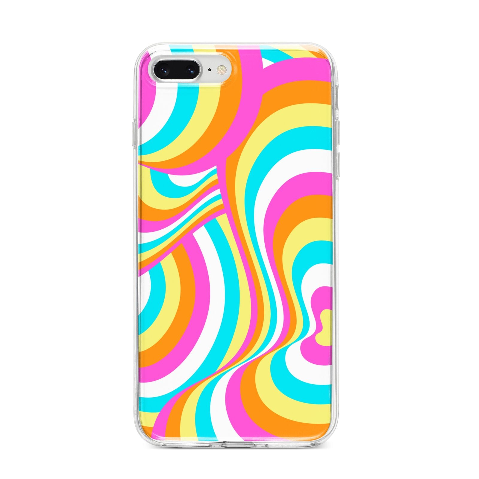 Seventies Abstract iPhone 8 Plus Bumper Case on Silver iPhone