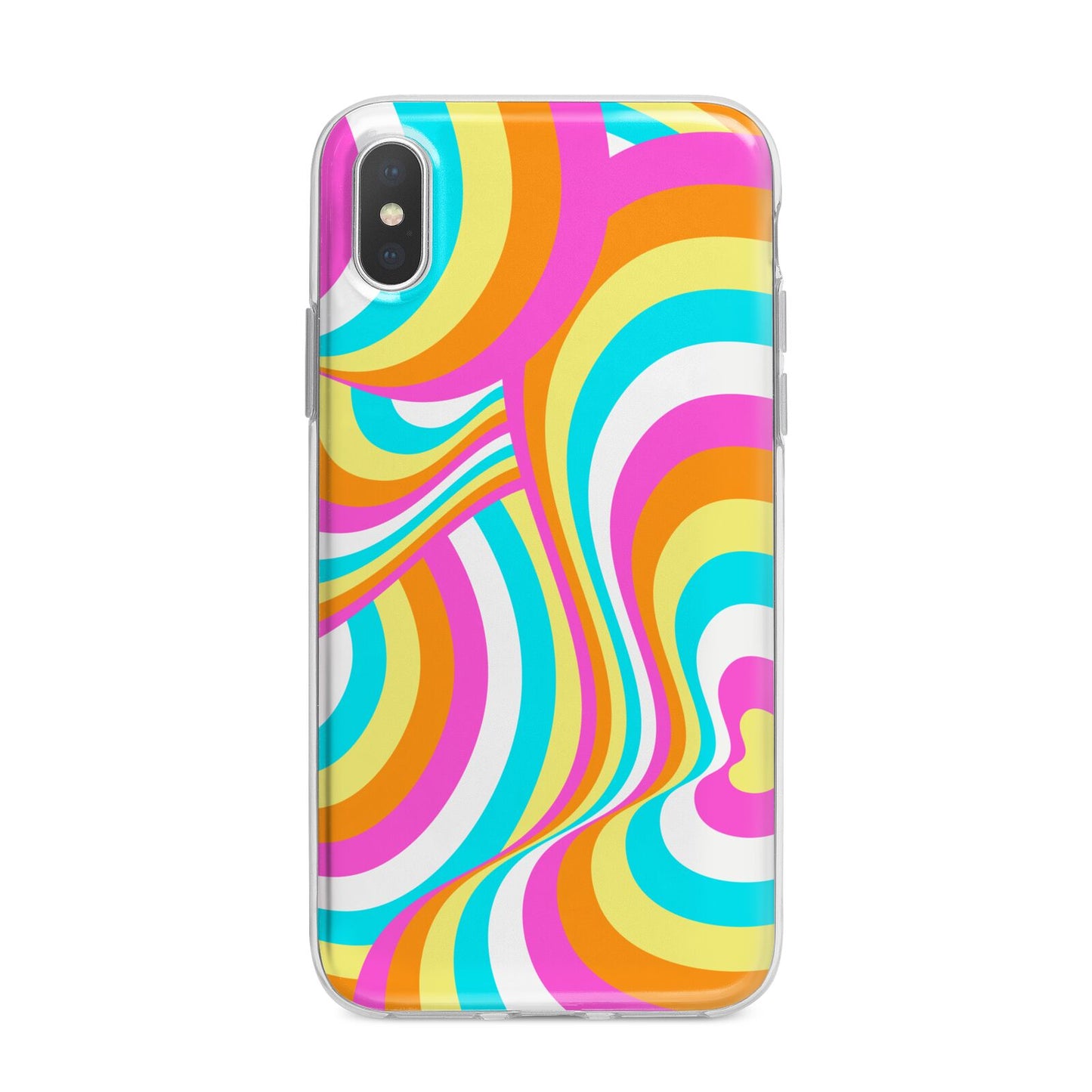 Seventies Abstract iPhone X Bumper Case on Silver iPhone Alternative Image 1