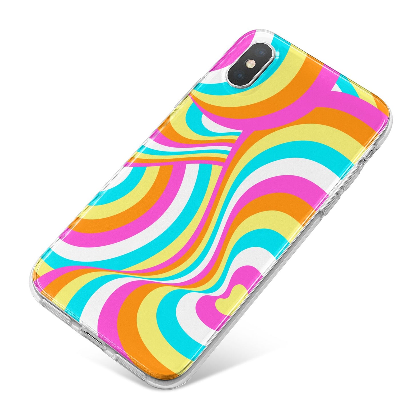 Seventies Abstract iPhone X Bumper Case on Silver iPhone