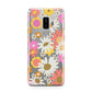 Seventies Floral Samsung Galaxy S9 Plus Case on Silver phone