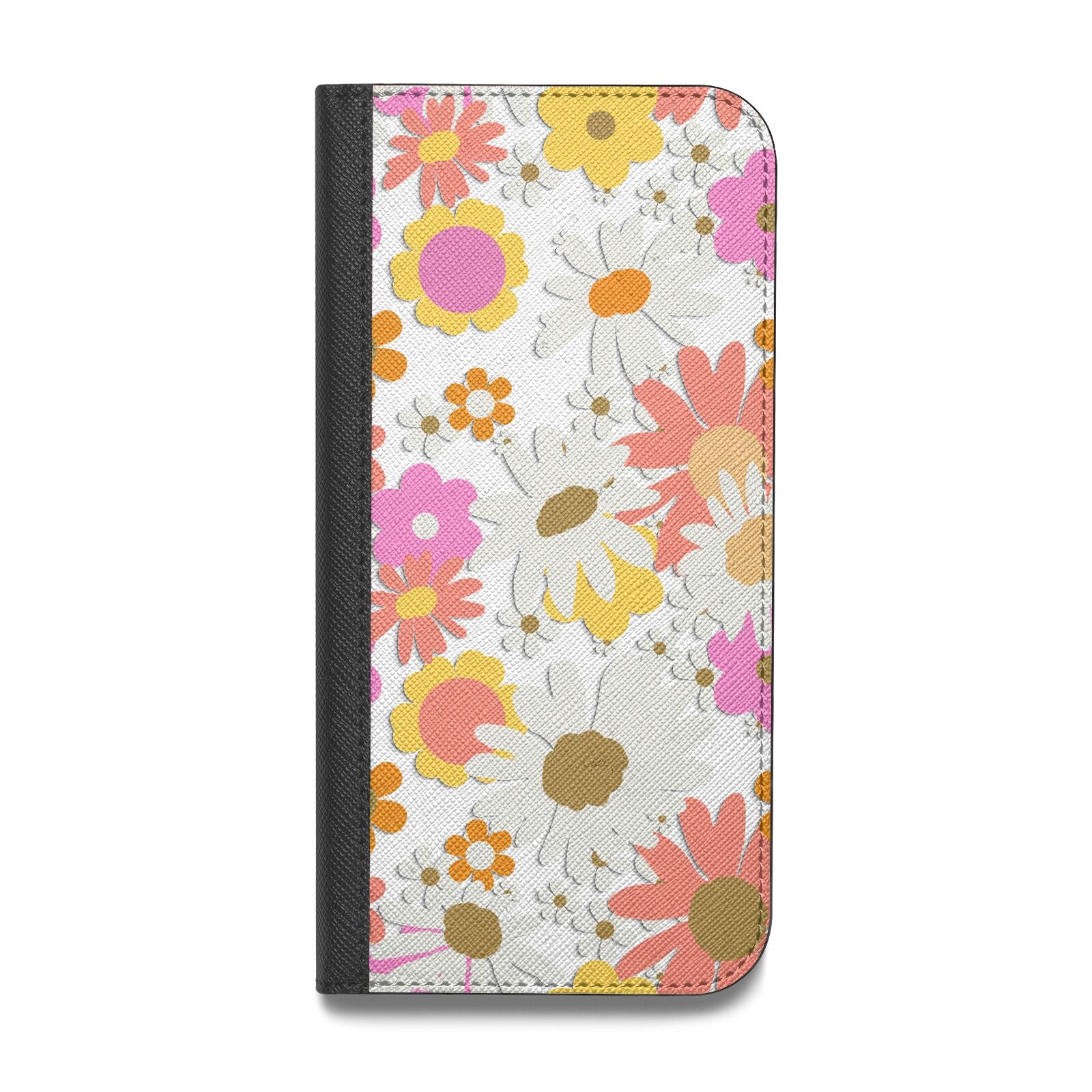 Seventies Floral Vegan Leather Flip iPhone Case