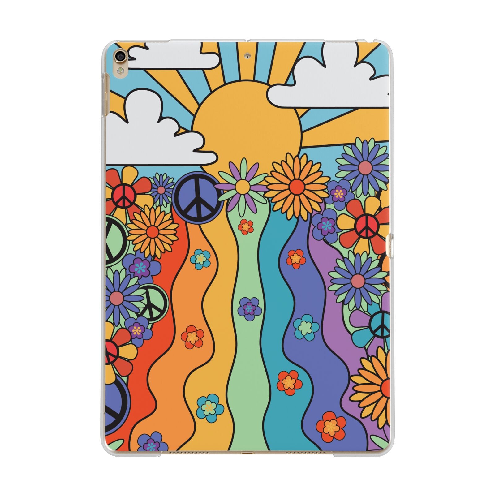 Seventies Groovy Retro Apple iPad Gold Case