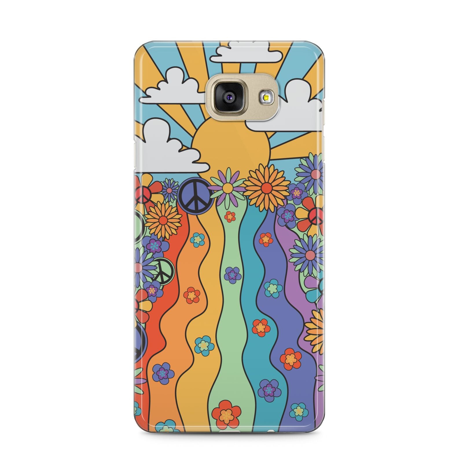 Seventies Groovy Retro Samsung Galaxy A5 2016 Case on gold phone