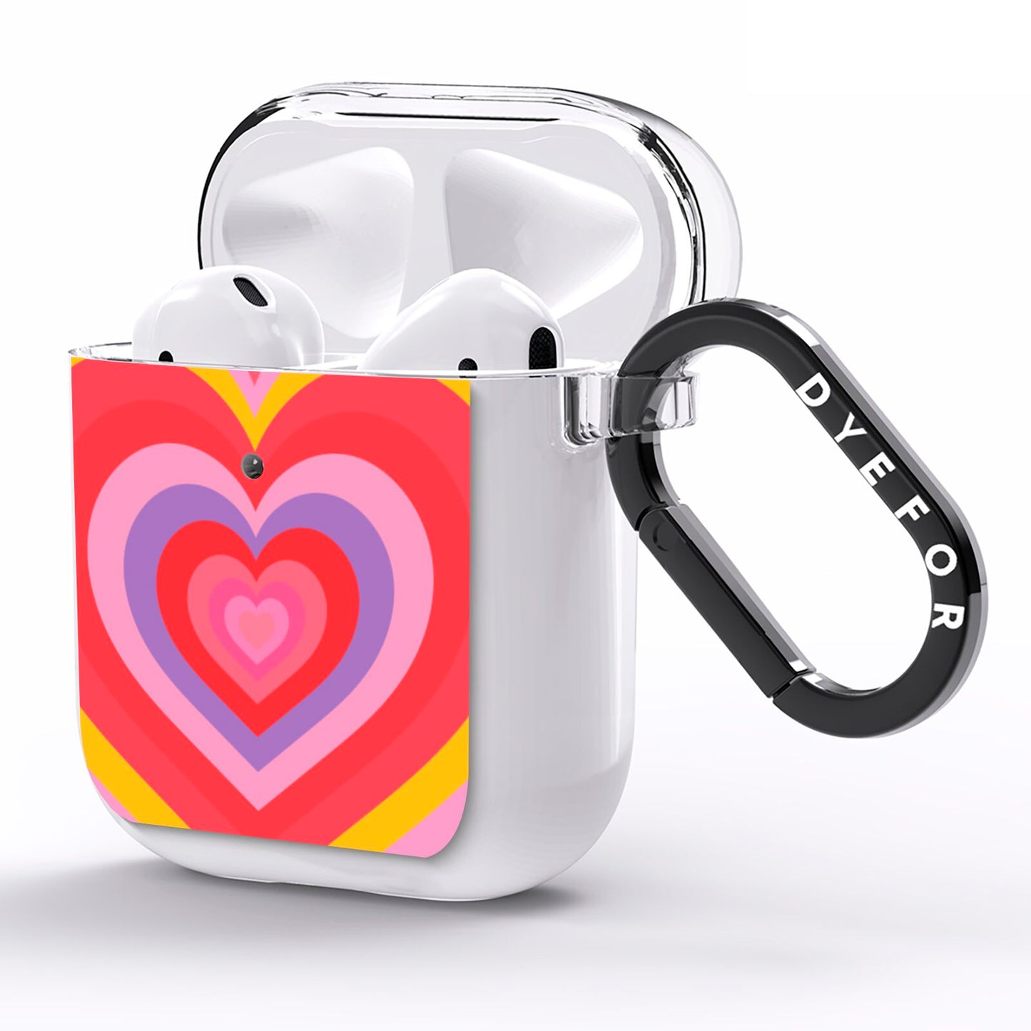 Seventies Heart AirPods Clear Case Side Image