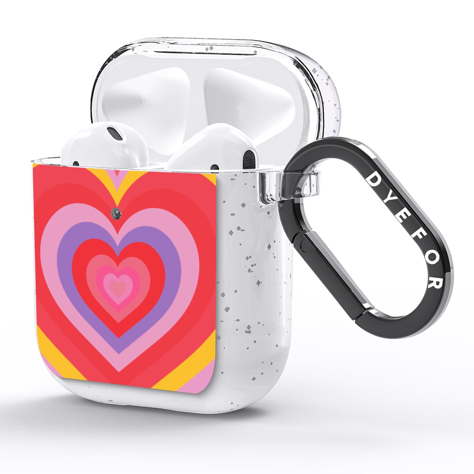 Seventies Heart AirPods Glitter Case Side Image