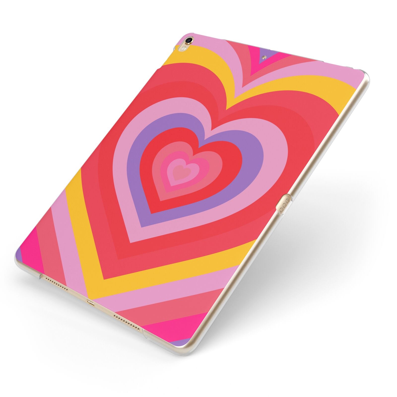 Seventies Heart Apple iPad Case on Gold iPad Side View