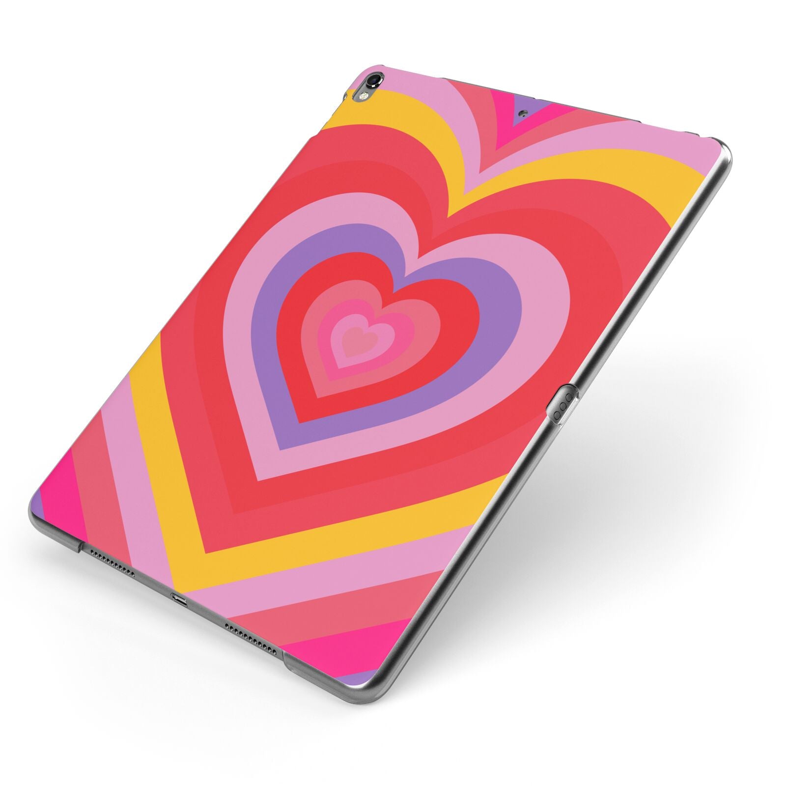 Seventies Heart Apple iPad Case on Grey iPad Side View