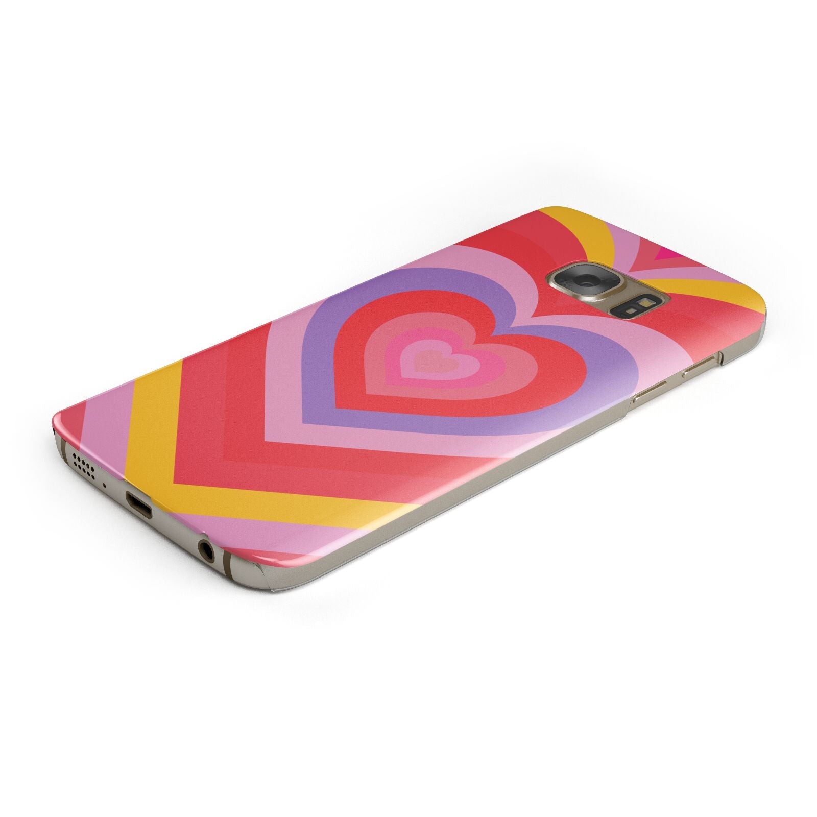 Seventies Heart Protective Samsung Galaxy Case Angled Image