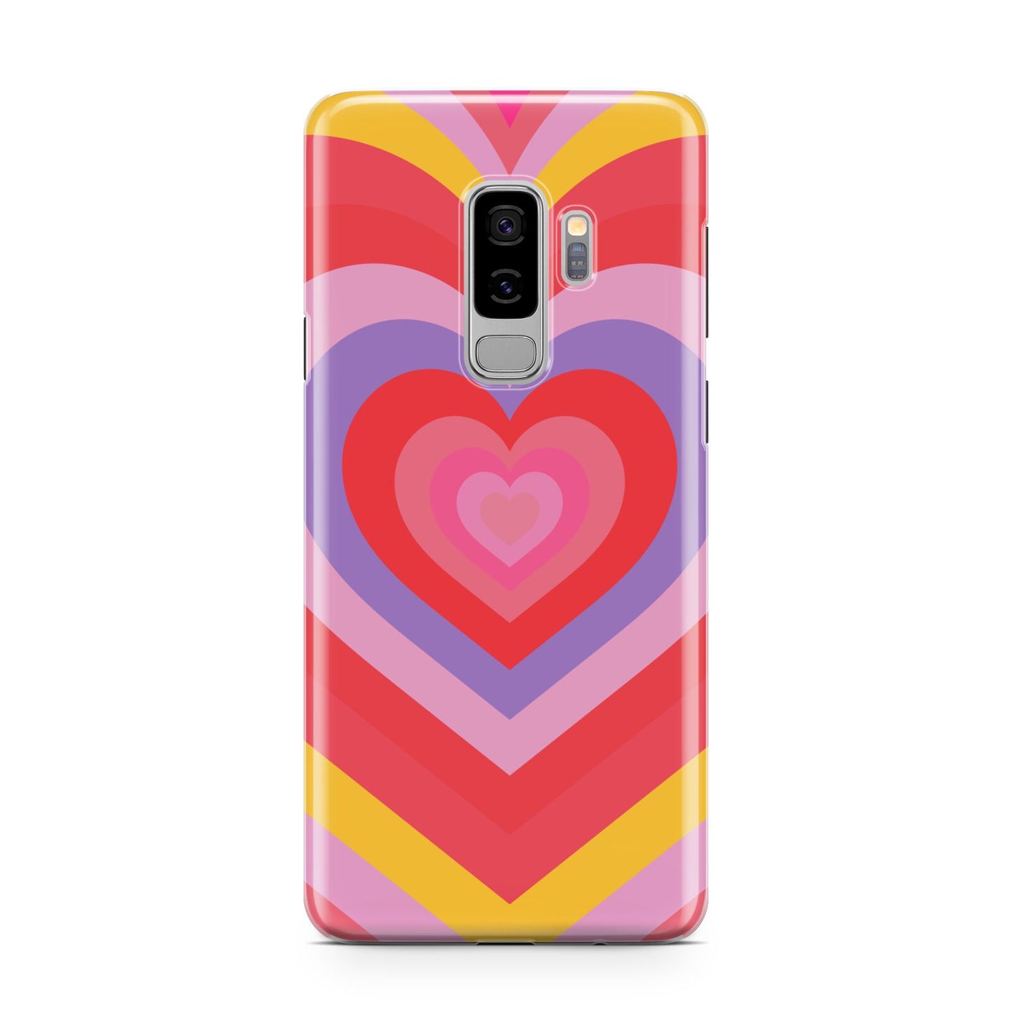 Seventies Heart Samsung Galaxy S9 Plus Case on Silver phone