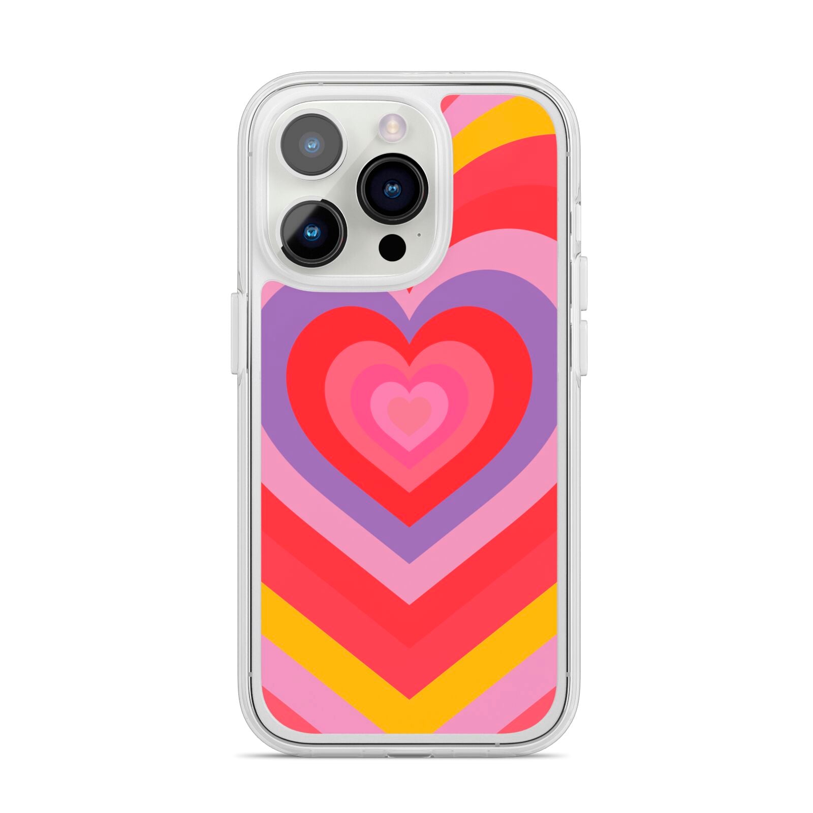 Seventies Heart iPhone 14 Pro Clear Tough Case Silver