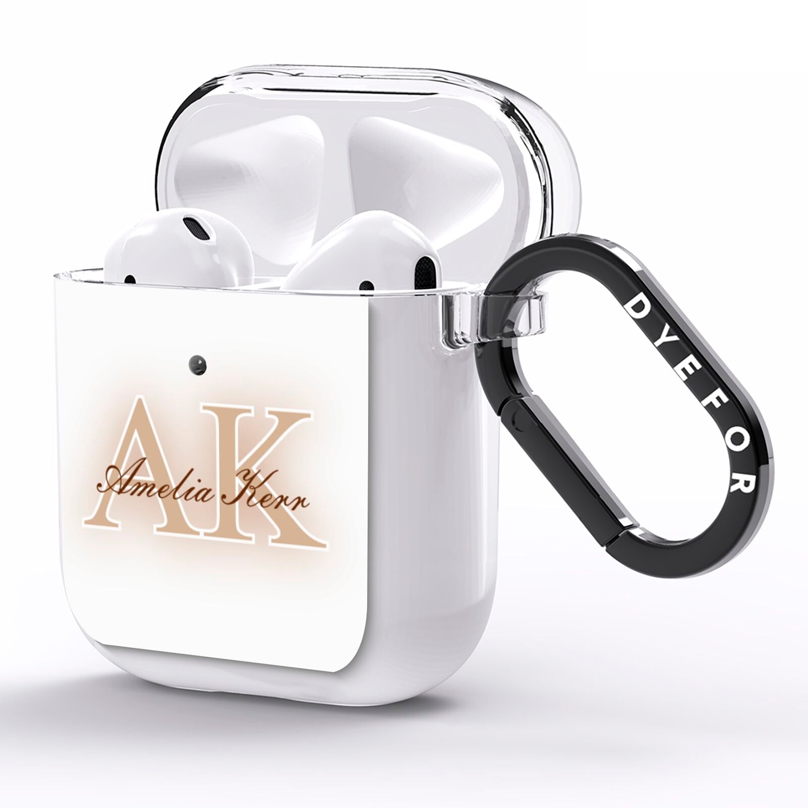 Shadow Initial Personalised AirPods Clear Case Side Image