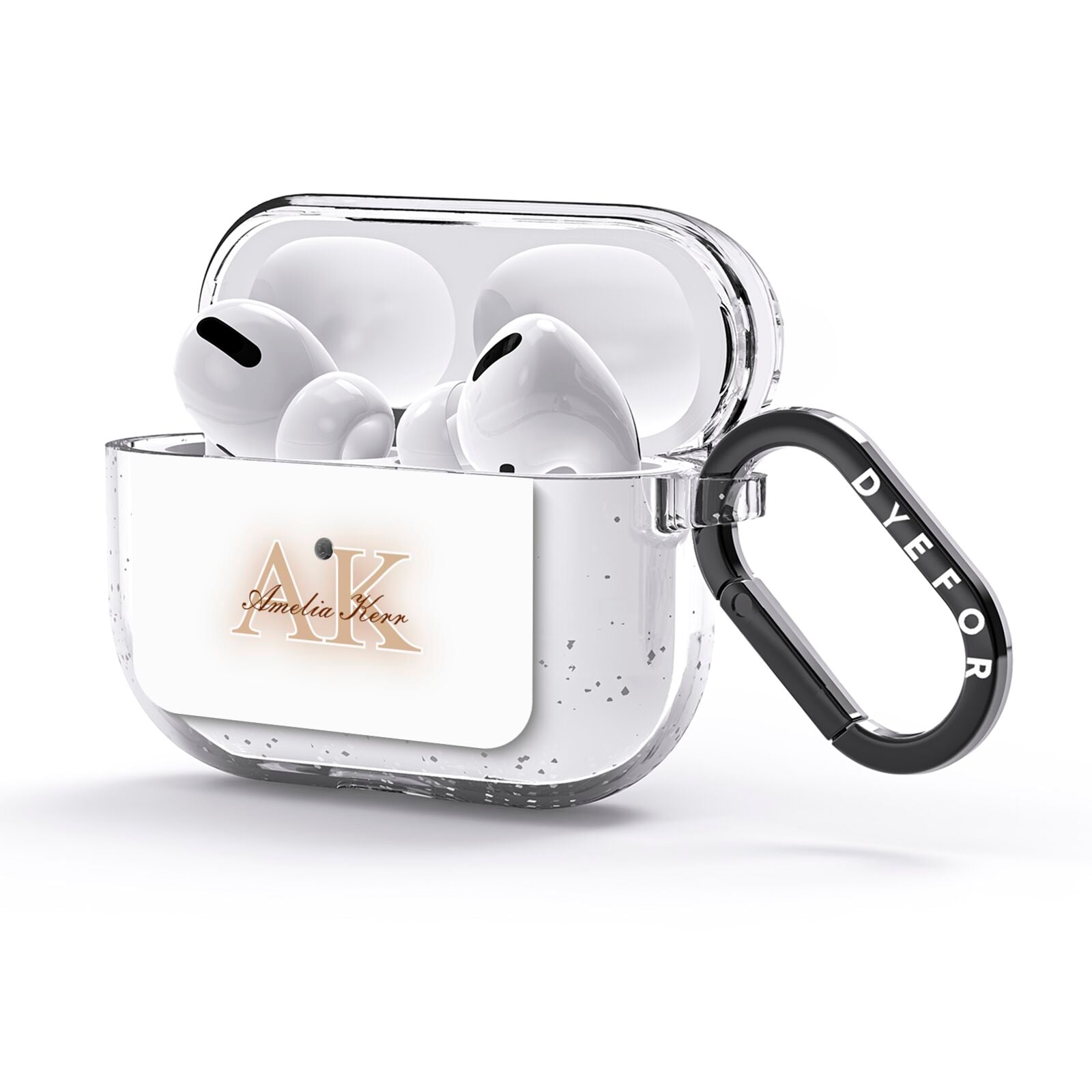 Shadow Initial Personalised AirPods Glitter Case 3rd Gen Side Image