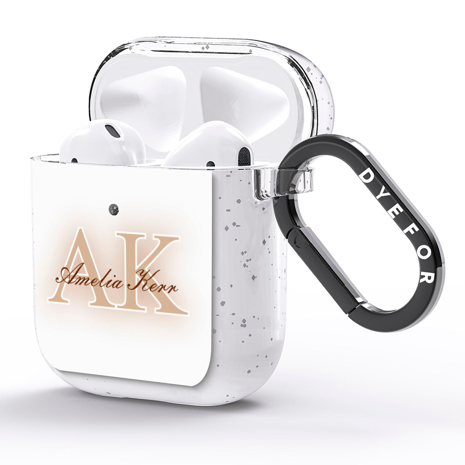 Shadow Initial Personalised AirPods Glitter Case Side Image