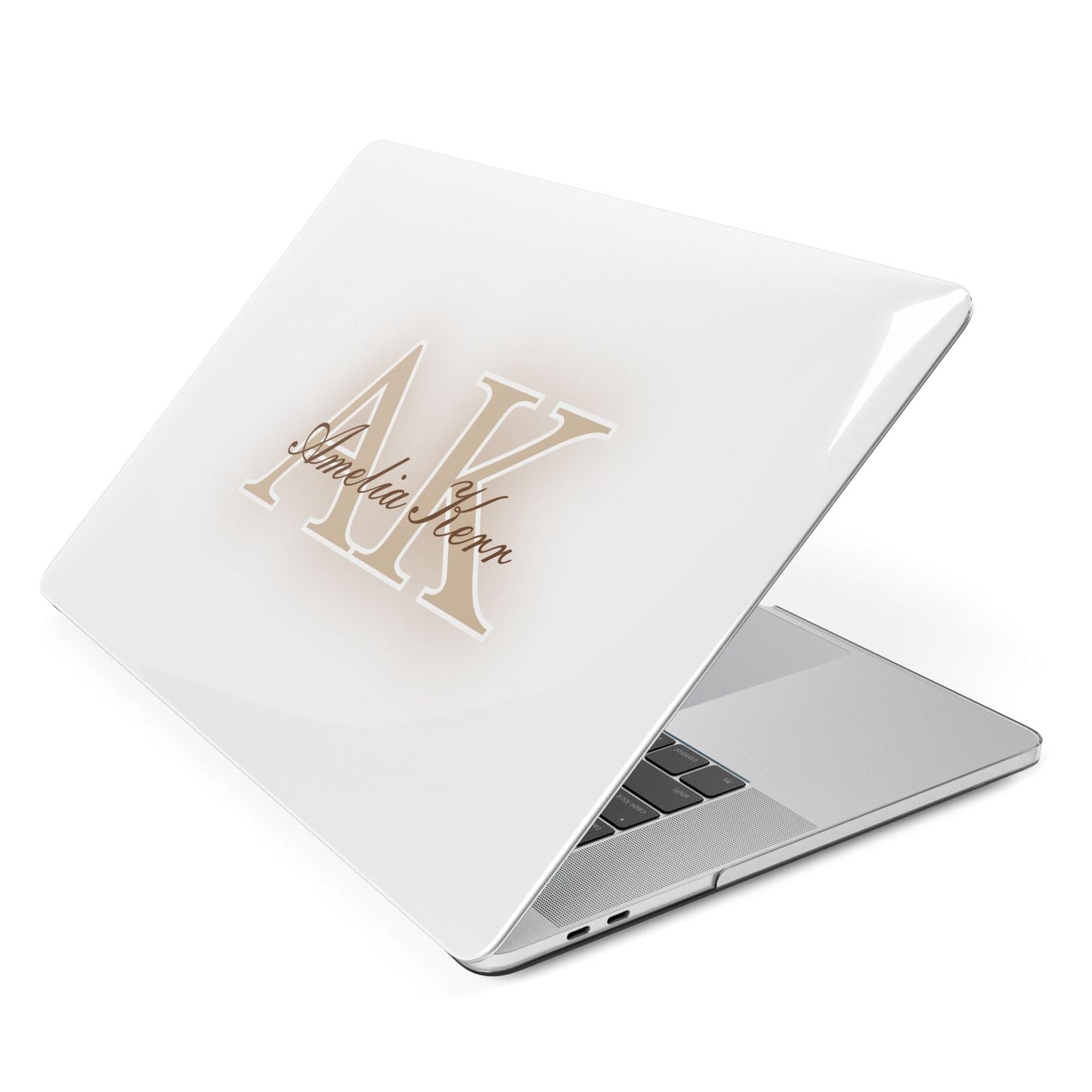 Shadow Initial Personalised Apple MacBook Case Side View