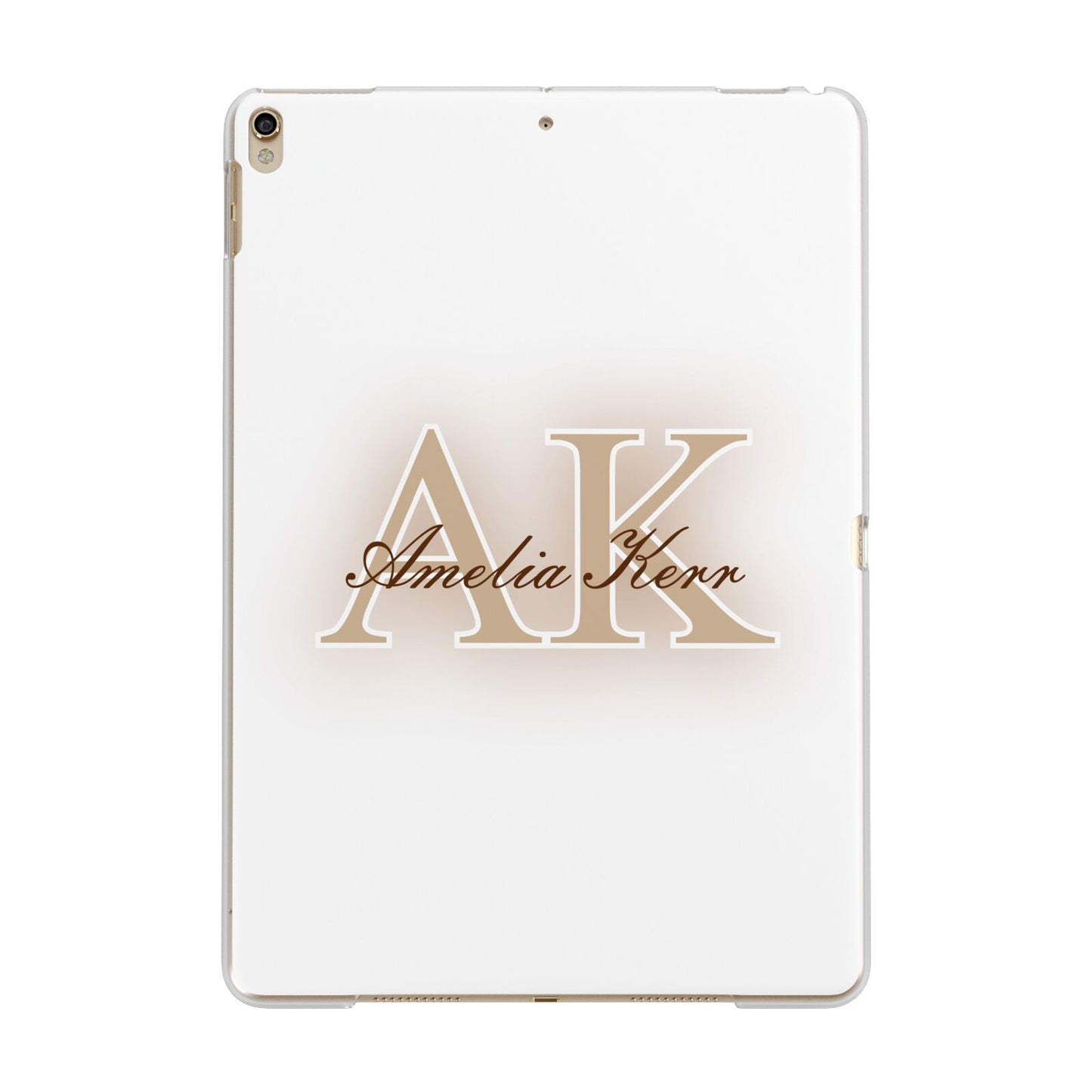 Shadow Initial Personalised Apple iPad Gold Case