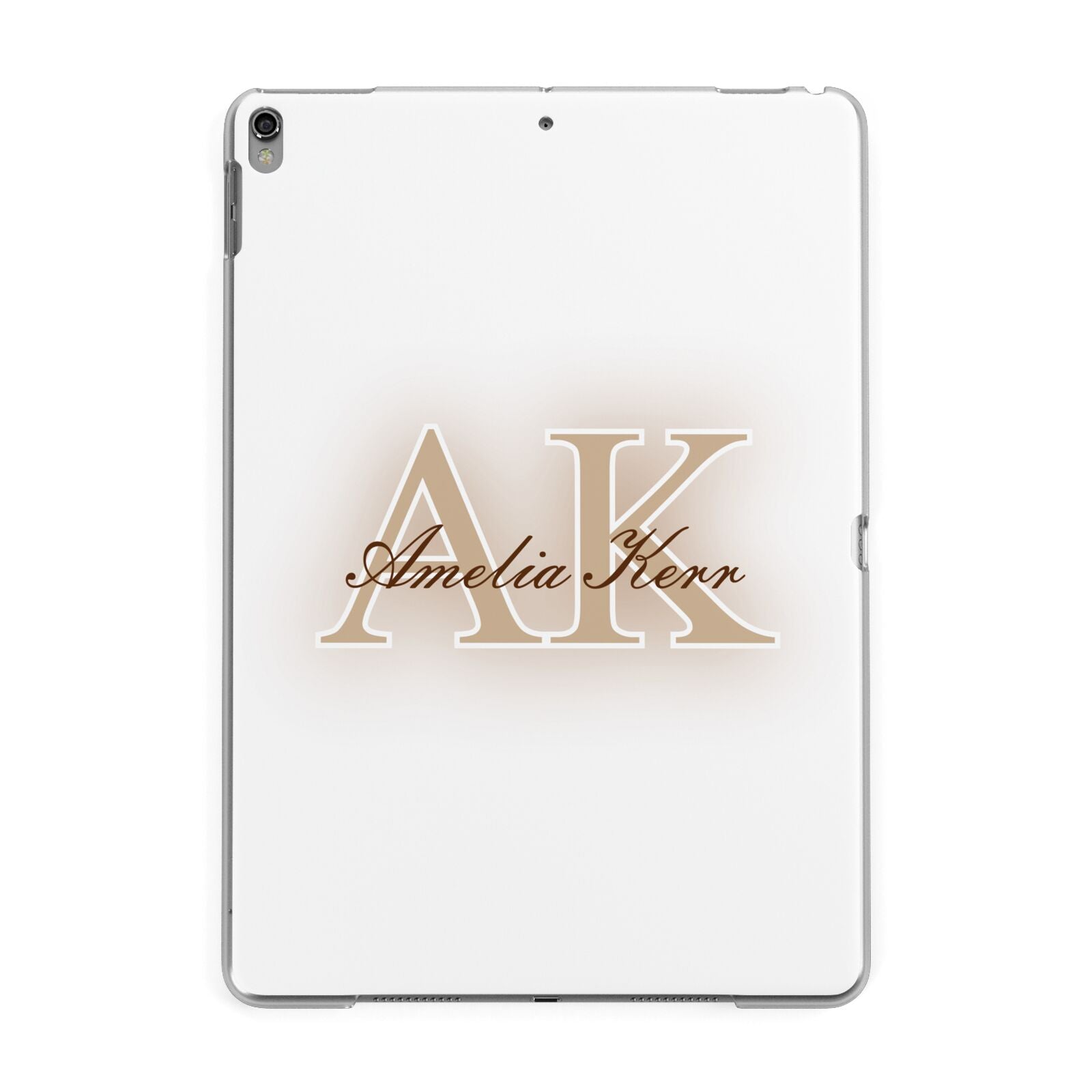 Shadow Initial Personalised Apple iPad Grey Case