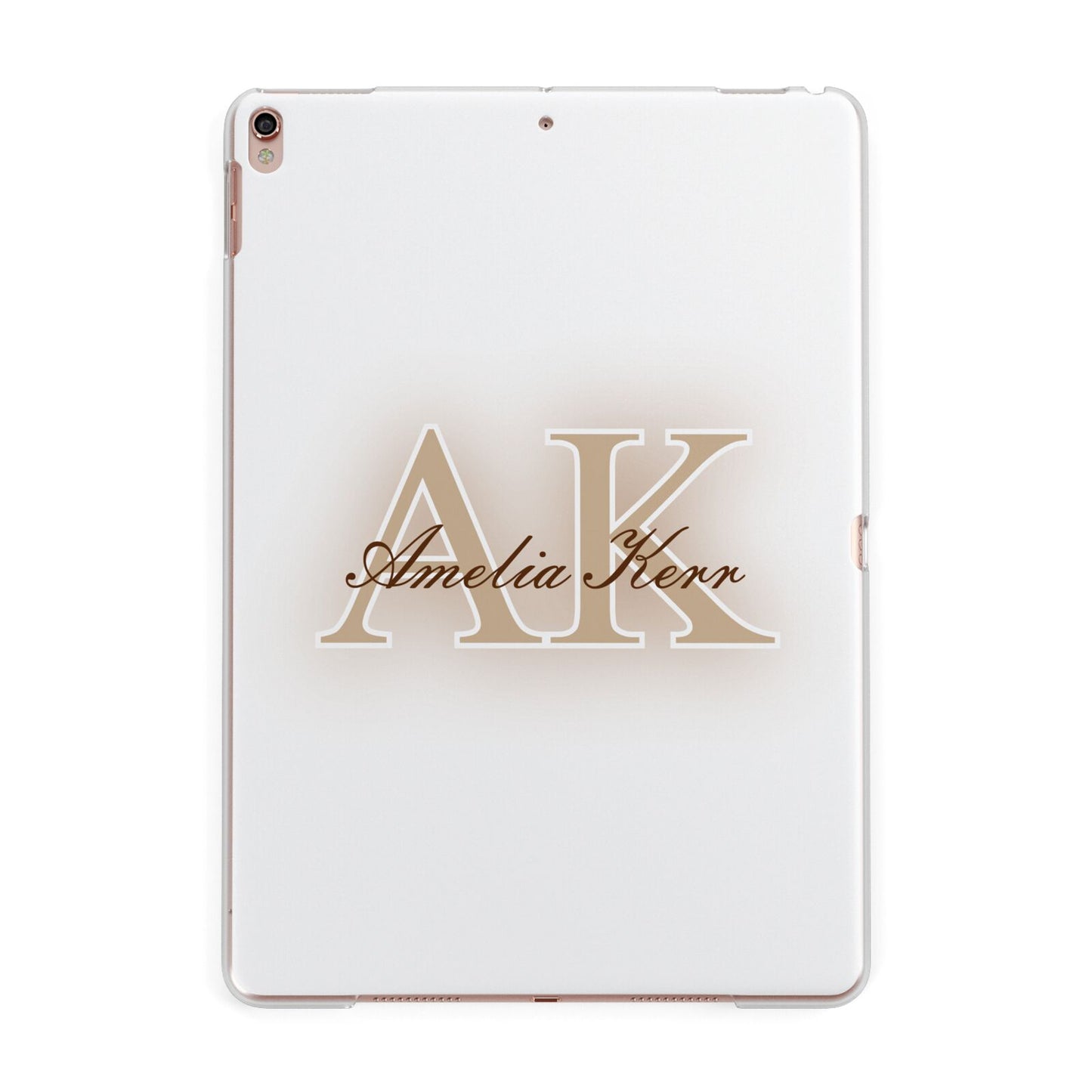 Shadow Initial Personalised Apple iPad Rose Gold Case