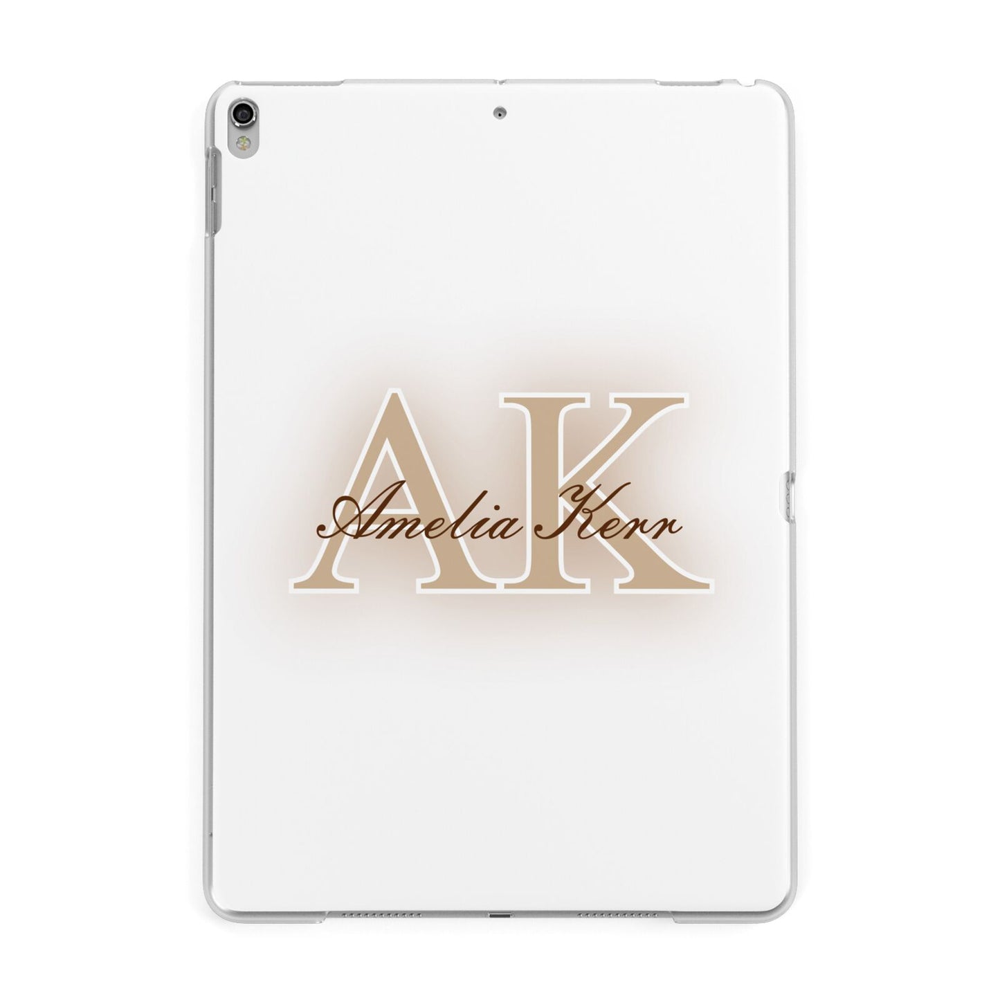 Shadow Initial Personalised Apple iPad Silver Case