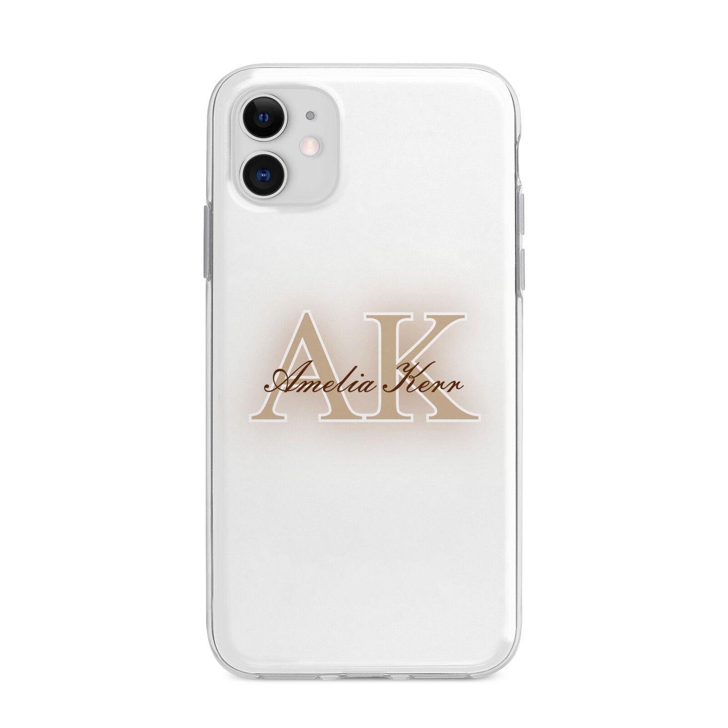 Shadow Initial Personalised Apple iPhone 11 in White with Bumper Case