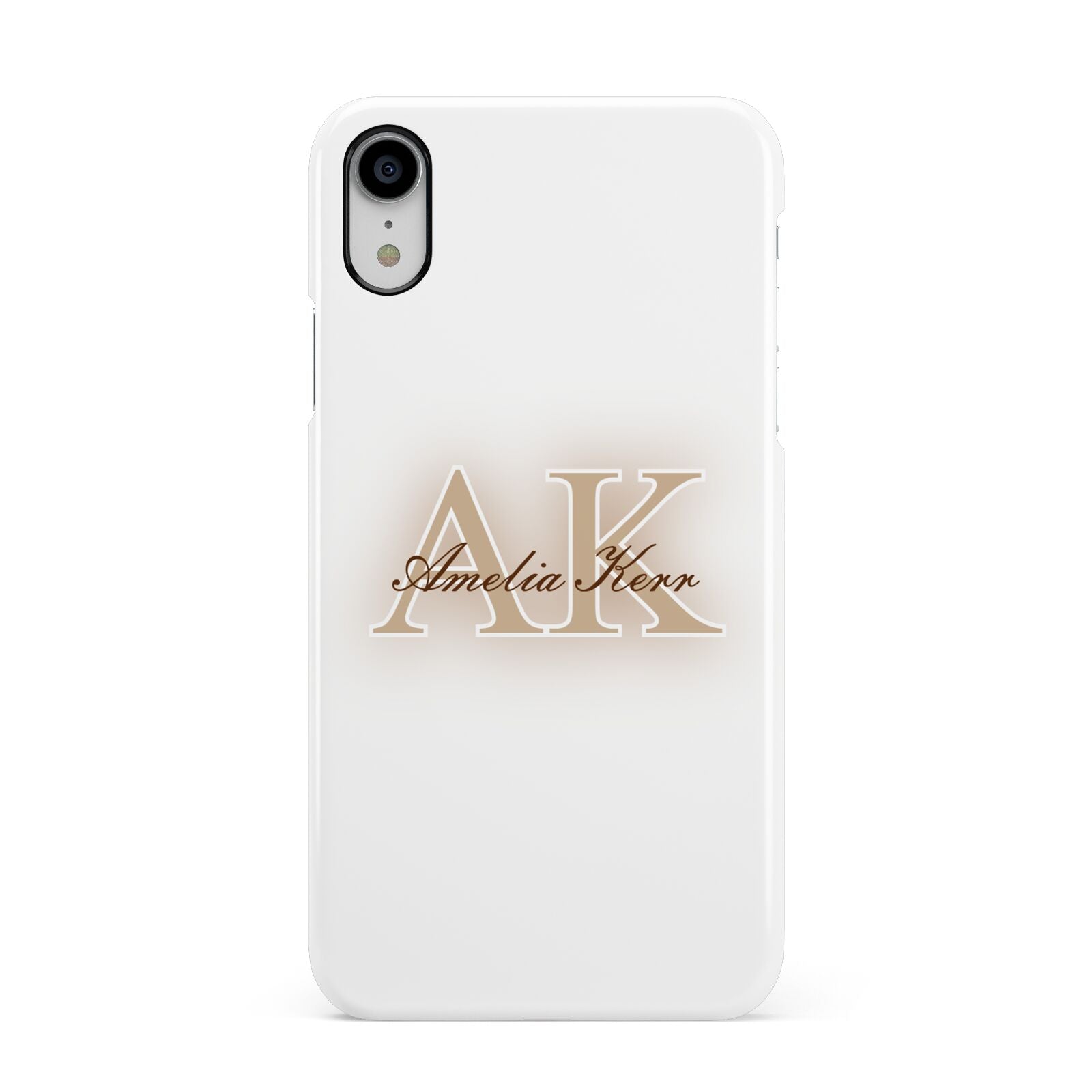 Shadow Initial Personalised Apple iPhone XR White 3D Snap Case