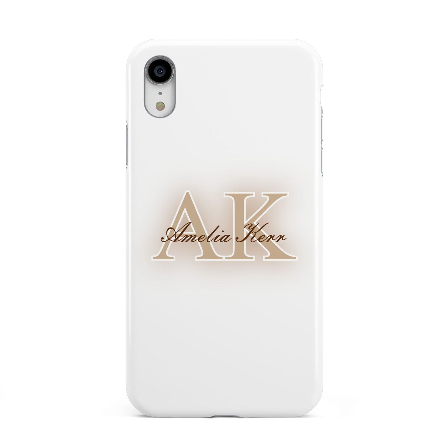 Shadow Initial Personalised Apple iPhone XR White 3D Tough Case