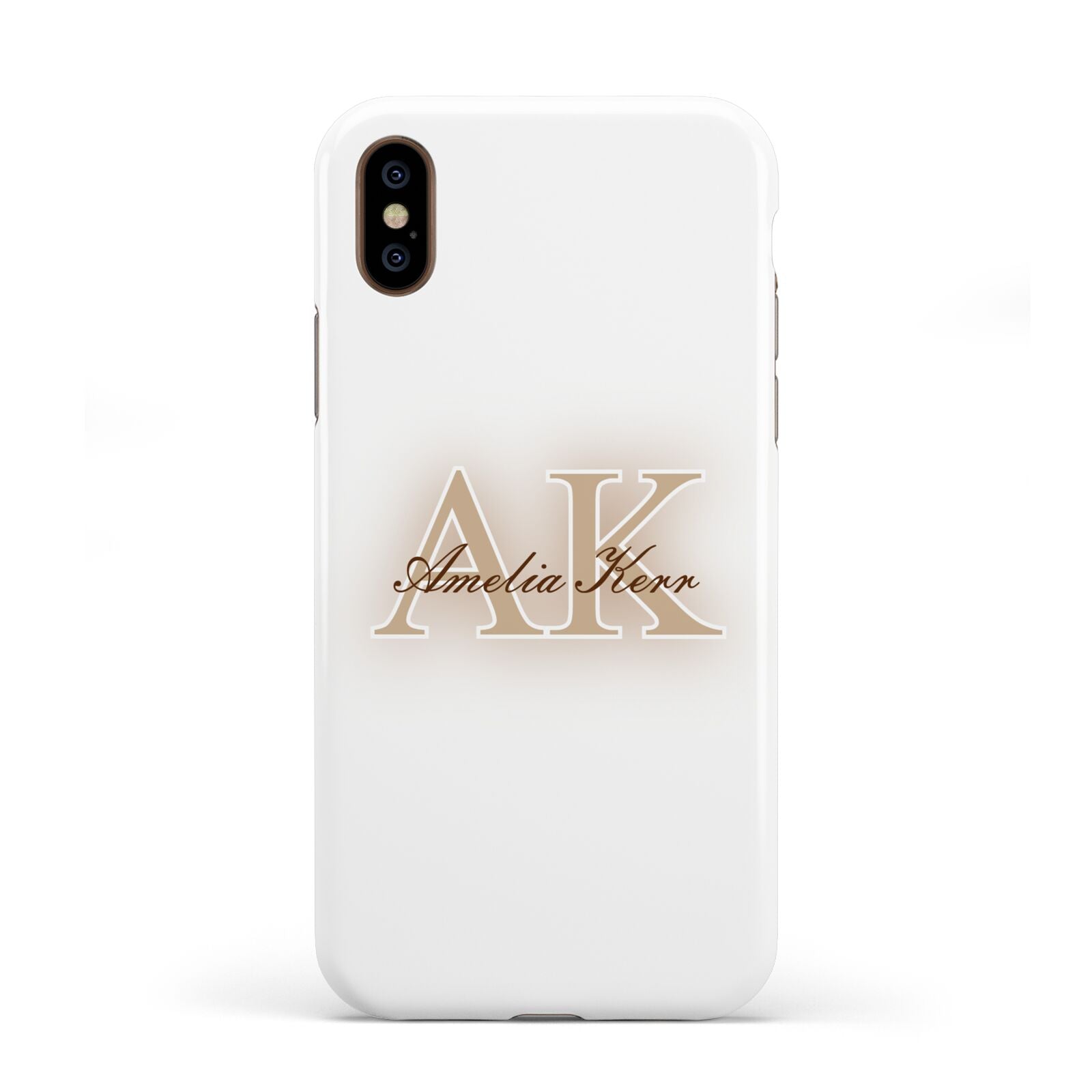 Shadow Initial Personalised Apple iPhone XS 3D Tough