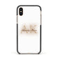 Shadow Initial Personalised Apple iPhone Xs Impact Case Black Edge on Gold Phone