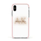 Shadow Initial Personalised Apple iPhone Xs Impact Case Pink Edge on Silver Phone