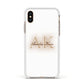 Shadow Initial Personalised Apple iPhone Xs Impact Case White Edge on Gold Phone