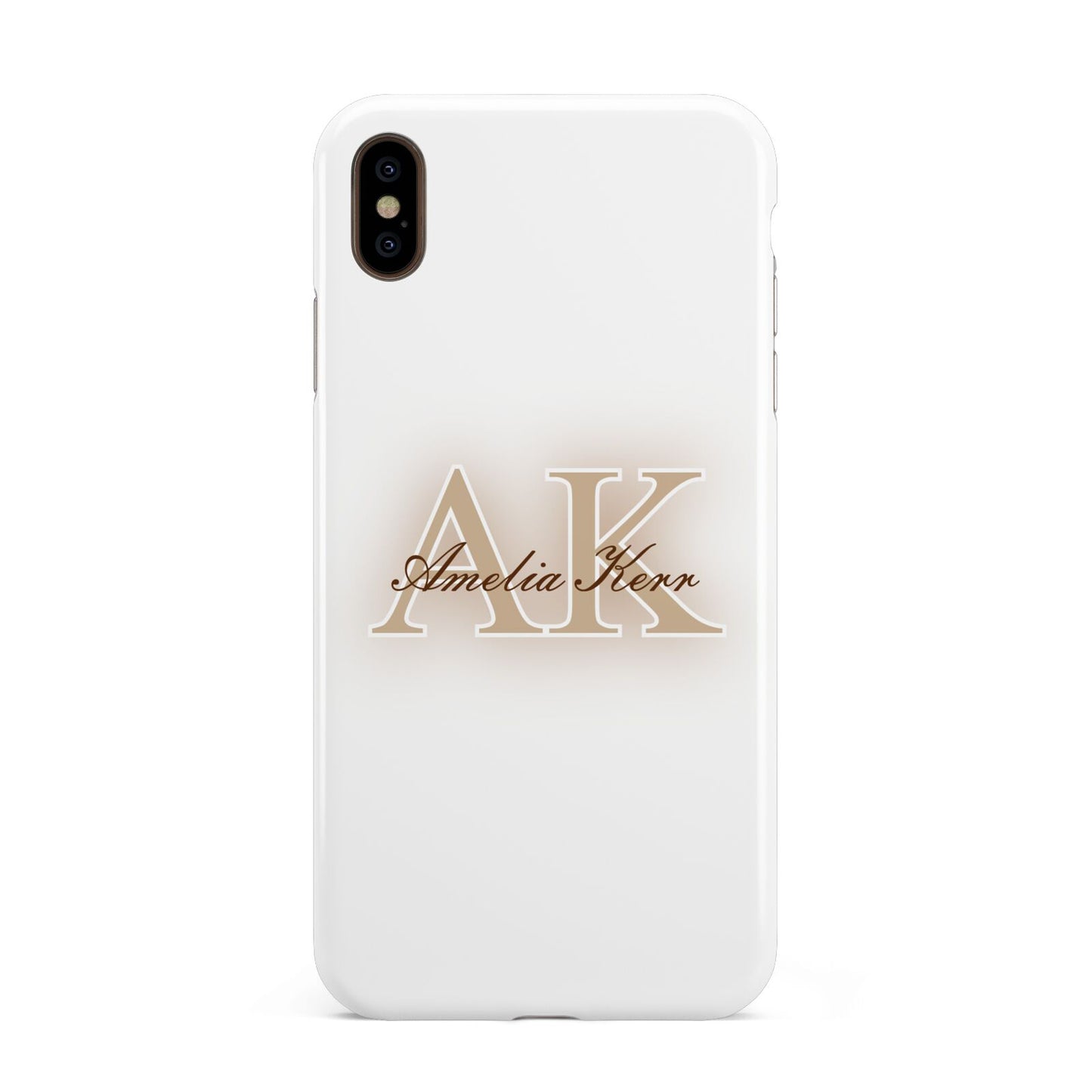 Shadow Initial Personalised Apple iPhone Xs Max 3D Tough Case
