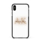 Shadow Initial Personalised Apple iPhone Xs Max Impact Case Black Edge on Black Phone