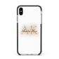 Shadow Initial Personalised Apple iPhone Xs Max Impact Case Black Edge on Silver Phone
