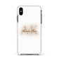 Shadow Initial Personalised Apple iPhone Xs Max Impact Case White Edge on Black Phone