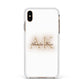 Shadow Initial Personalised Apple iPhone Xs Max Impact Case White Edge on Gold Phone