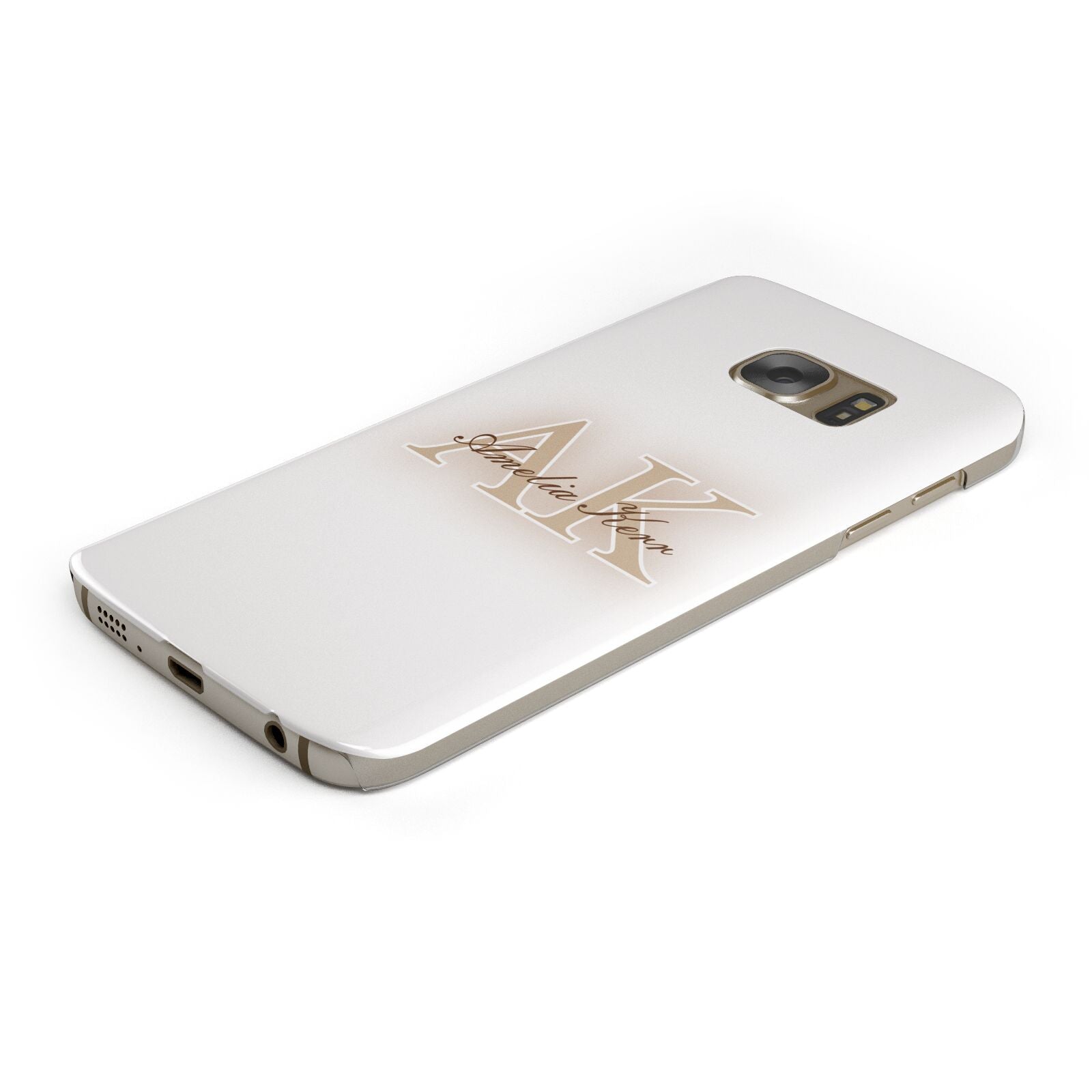 Shadow Initial Personalised Protective Samsung Galaxy Case Angled Image