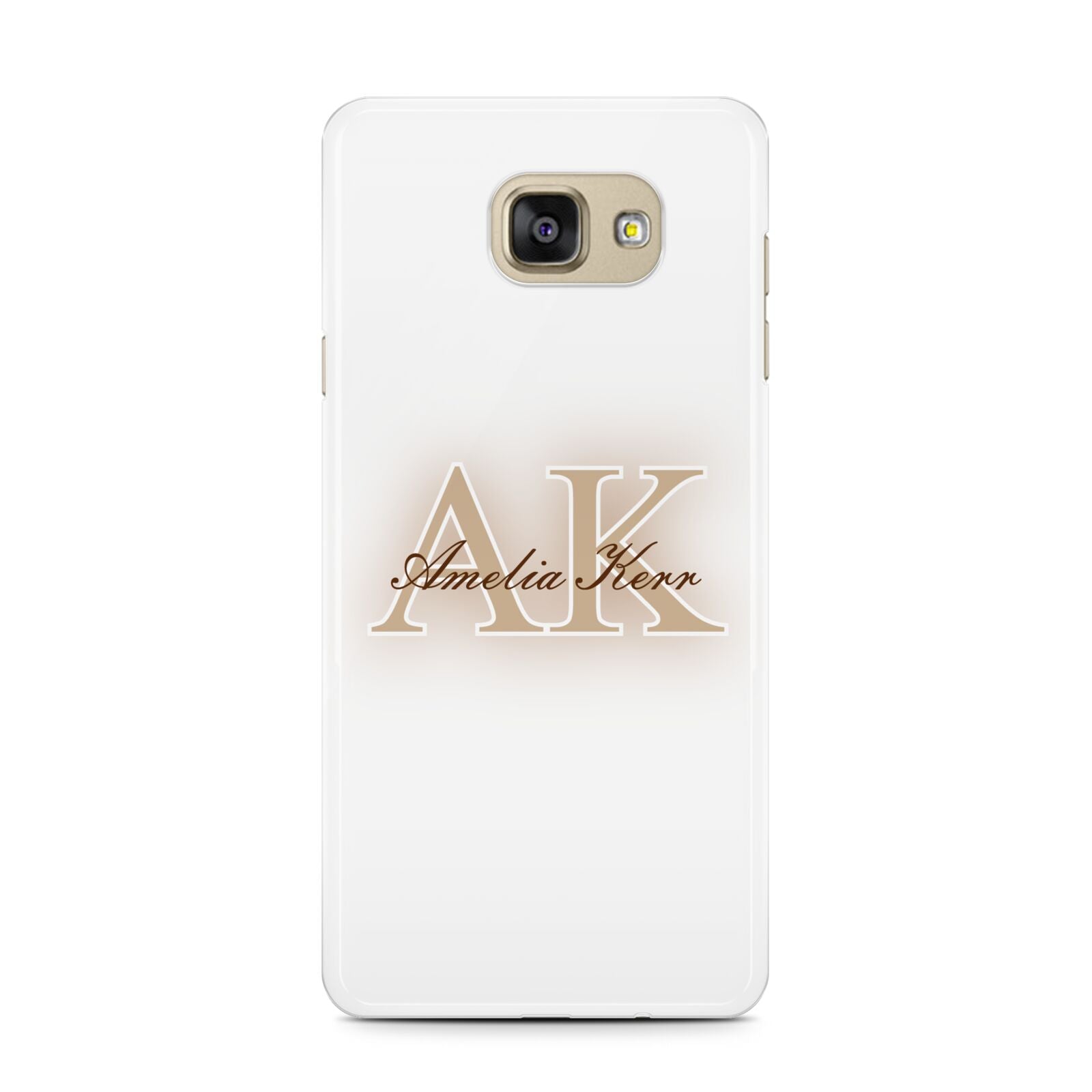 Shadow Initial Personalised Samsung Galaxy A7 2016 Case on gold phone