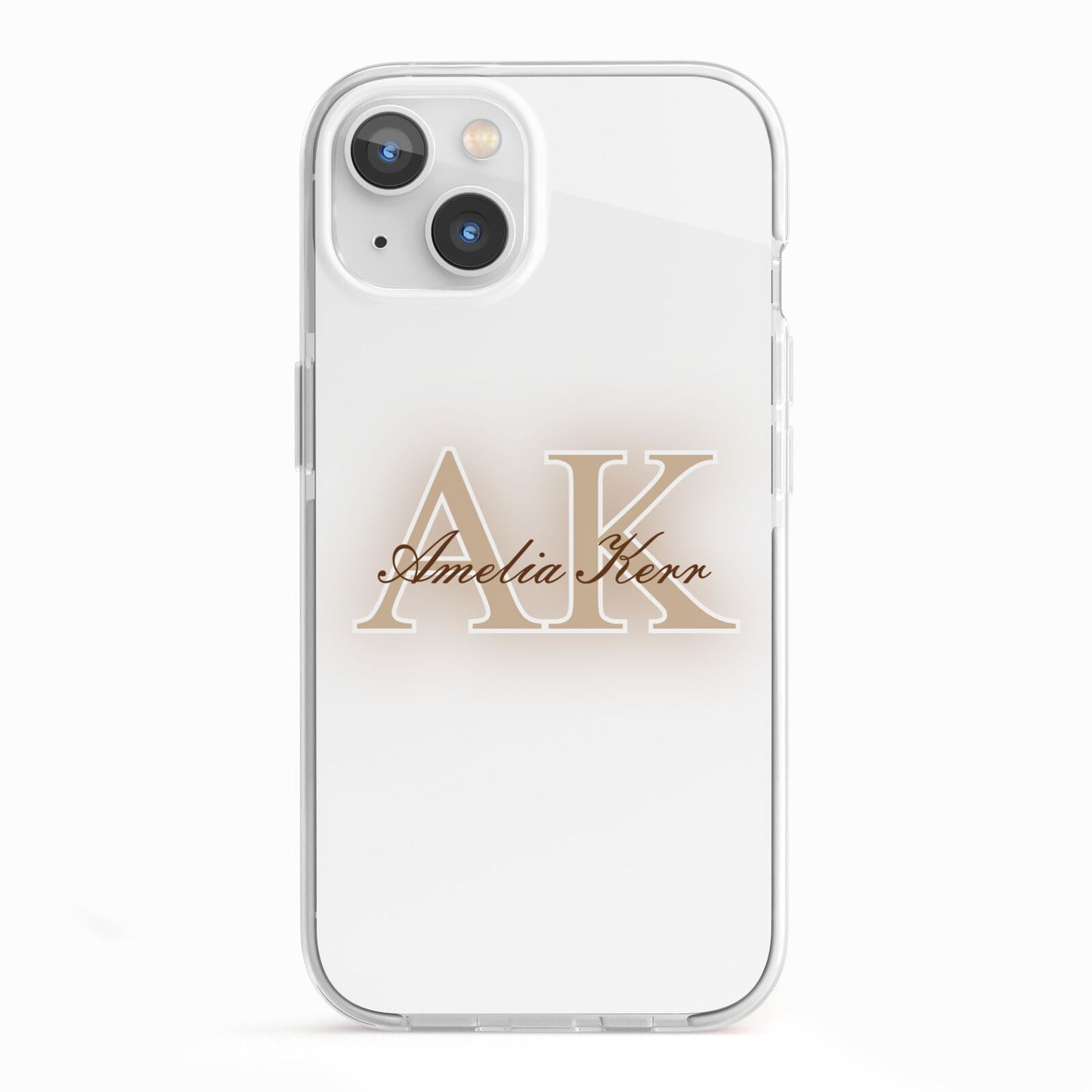 Shadow Initial Personalised iPhone 13 TPU Impact Case with White Edges