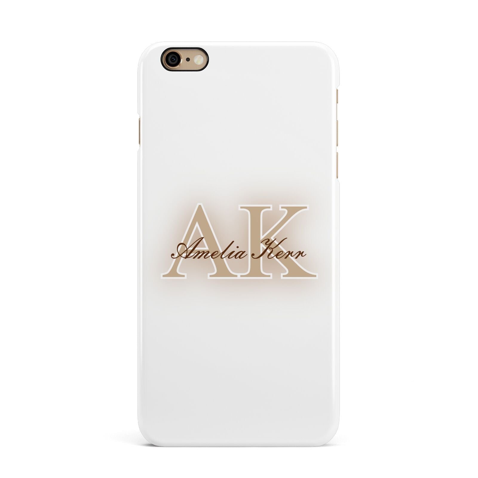 Shadow Initial Personalised iPhone 6 Plus 3D Snap Case on Gold Phone