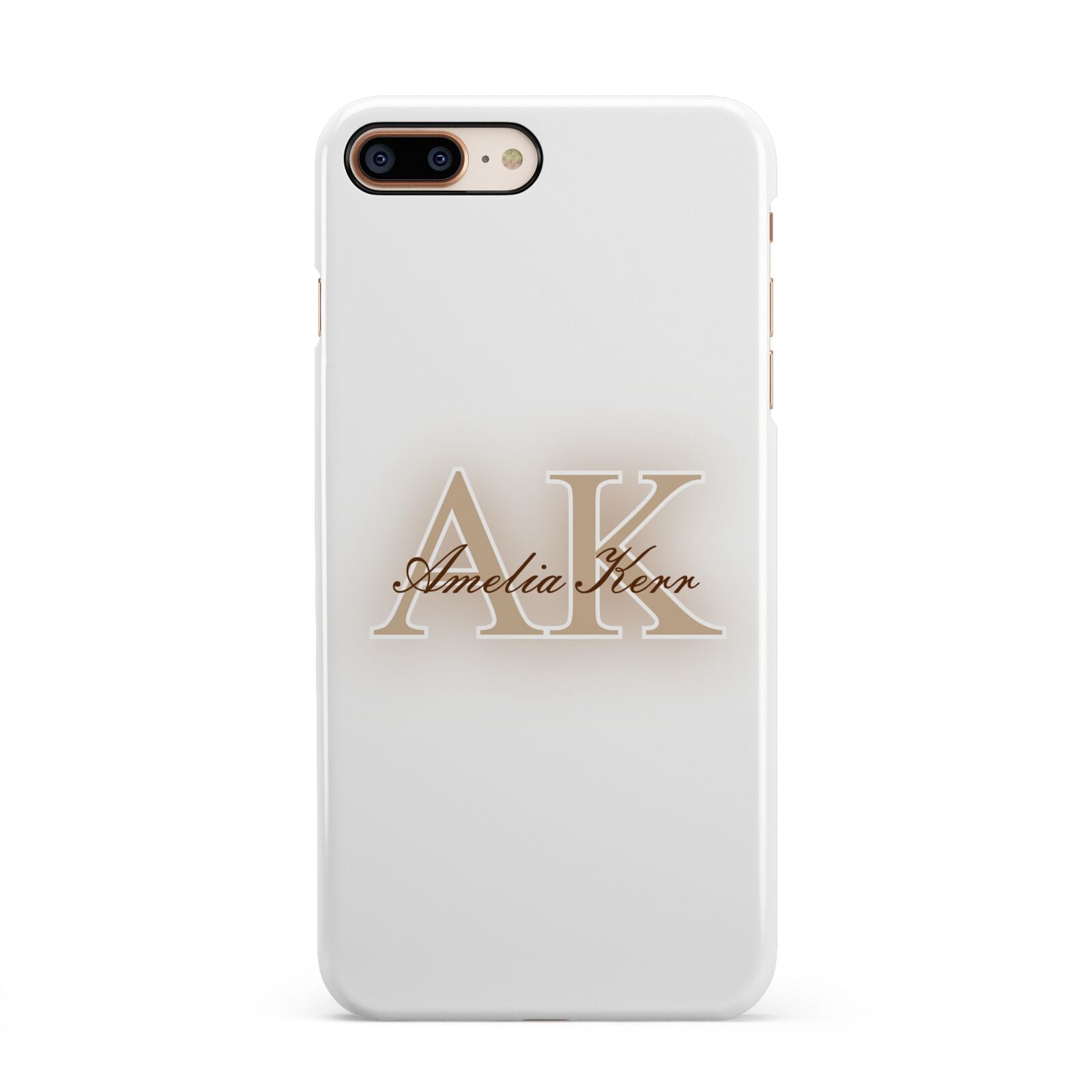 Shadow Initial Personalised iPhone 8 Plus 3D Snap Case on Gold Phone