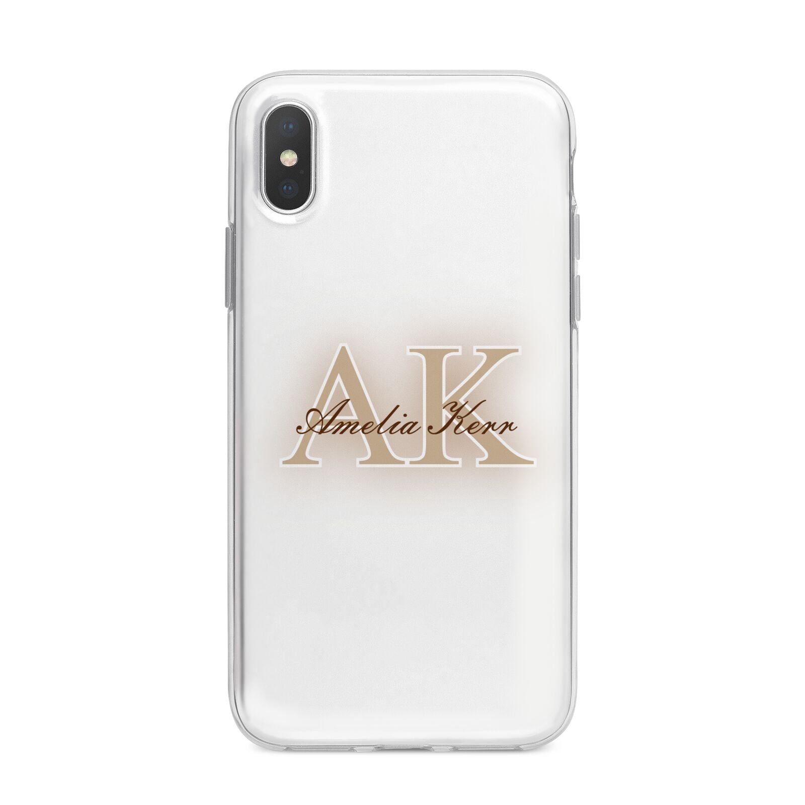 Shadow Initial Personalised iPhone X Bumper Case on Silver iPhone Alternative Image 1